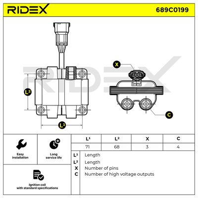 запалителна бобина RIDEX 689C0199