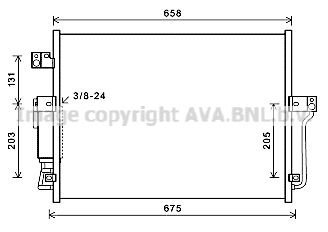 Конденсатор, кондиционер AVA QUALITY COOLING DW5118D для SSANGYONG RODIUS