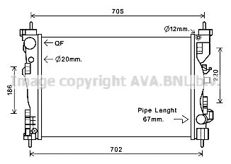 Радиатор, охлаждение двигателя AVA QUALITY COOLING ALA2121 для ALFA ROMEO GIULIETTA