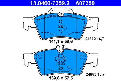 Brake Pad Set, disc brake 13.0460-7259.2