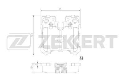 ZEKKERT BS-2968 Тормозные колодки и сигнализаторы  для LEXUS LS (_F4_) 460 (USF40, USF41)