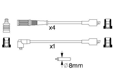 Комплект проводов зажигания BOSCH 0 986 357 113 для LANCIA THEMA