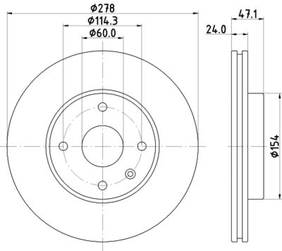 Тормозной диск HELLA 8DD 355 117-061 для CHEVROLET EPICA