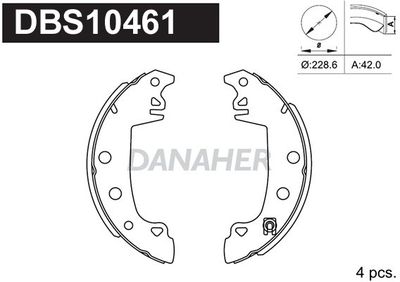 Комплект тормозных колодок DANAHER DBS10461 для DACIA 1310