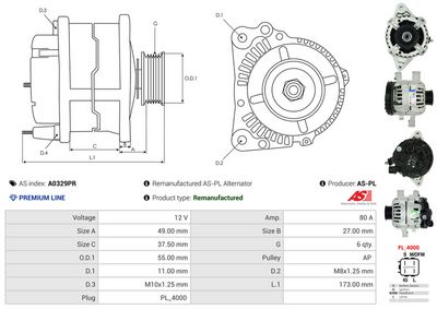 GENERATOR / ALTERNATOR AS-PL A0329PR 4