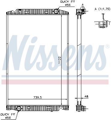 Chladič, chlazení motoru NISSENS 63329A