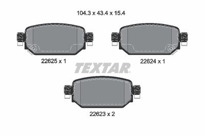 Комплект тормозных колодок, дисковый тормоз TEXTAR 2262301 для MAZDA CX-3