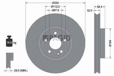 Tarcza hamulcowa PAGID 55794NHC
