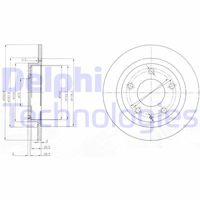 DELPHI BG3084 Тормозные диски  для MAZDA 323 F V (BA) 1.5 16V