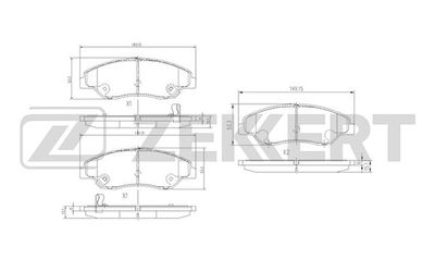 Комплект тормозных колодок, дисковый тормоз ZEKKERT BS-1902 для KIA RETONA