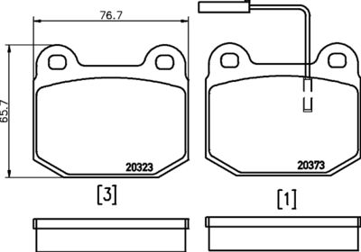 Комплект тормозных колодок, дисковый тормоз TEXTAR 2037301 для ALFA ROMEO 75