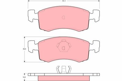 комплект спирачно феродо, дискови спирачки TRW GDB4050