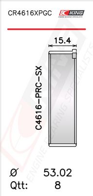 Черупка на биелен лагер KING CR4616XPGC0.25