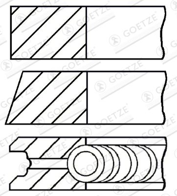 Комплект поршневых колец GOETZE ENGINE 08-294800-00 для NISSAN CHERRY