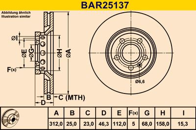 BARUM BAR25137 Гальмівні диски 