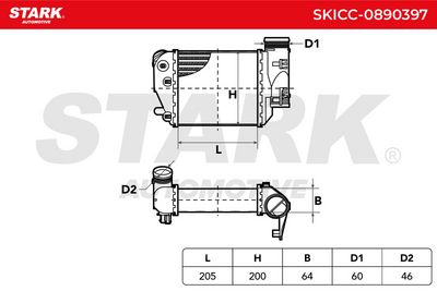 интеркулер (охладител за въздуха на турбината) STARK SKICC-0890397