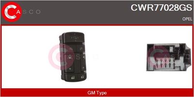 Выключатель, стеклолодъемник CASCO CWR77028GS для OPEL VECTRA