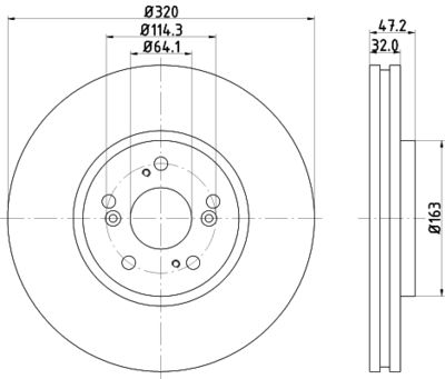 HELLA 8DD 355 116-091 Тормозные диски  для HONDA (Хонда)