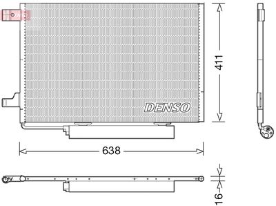 Конденсатор, кондиционер DENSO DCN17006 для MERCEDES-BENZ B-CLASS
