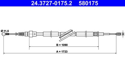 ATE 24.3727-0175.2 Трос ручного тормоза  для AUDI A3 (Ауди А3)