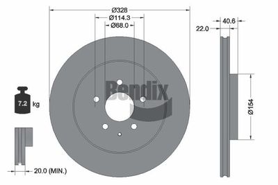 спирачен диск BENDIX Braking BDS2346