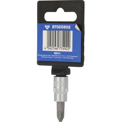 Brilliant Tools BT020802 Nástrčný ořech s bitem 1/4", s křížovou drážkou PZ, PZ2