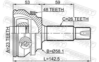 Шарнирный комплект, приводной вал 3510-EC7A48