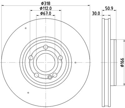 Тормозной диск HELLA 8DD 355 133-051 для MERCEDES-BENZ GLA