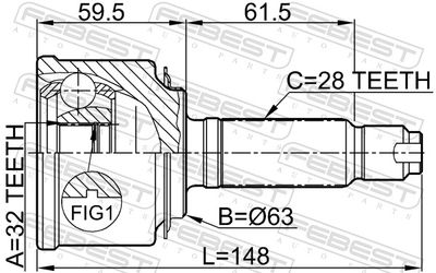 Joint Kit, drive shaft 0310-057