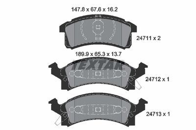 Комплект тормозных колодок, дисковый тормоз TEXTAR 2471101 для CHEVROLET CAVALIER
