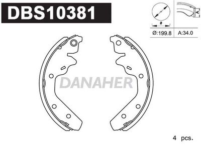 Комплект тормозных колодок DANAHER DBS10381 для CHRYSLER ES