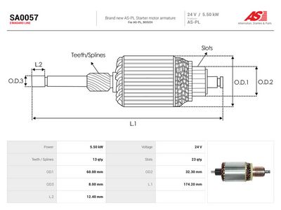 AS-PL - Rotor, štartér , SA0057