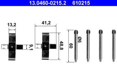 Комплектующие, колодки дискового тормоза ATE 13.0460-0215.2 для MERCEDES-BENZ 190
