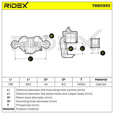 спирачен апарат RIDEX 78B0993