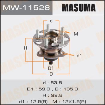 MASUMA MW-11528 Подшипник ступицы для TOYOTA PRIUS (_W3_) 1.8 Plug-in Hybrid (ZVW30)