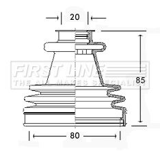 Bellow, drive shaft FIRST LINE FCB2212