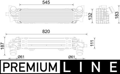 Intercooler, inlaatluchtkoeler - CI626000P - MAHLE