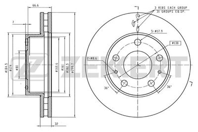 ZEKKERT BS-5866 Тормозные диски для FIAT (Фиат Дукато)