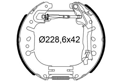 VALEO 554953 Ремкомплект барабанных колодок  для FIAT 500L (Фиат 500л)