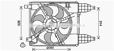 AVA QUALITY COOLING CT7504 Вентилятор системы охлаждения двигателя  для CHEVROLET AVEO (Шевроле Авео)