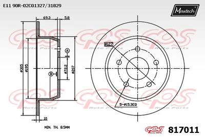 MAXTECH 817011 Тормозные диски для IVECO TRAKKER AD 260T41 W, AD 380T41 W, AT 260T41 W, AT 380T41 W