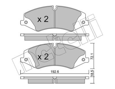 METELLI 22-0836-0 Тормозные колодки и сигнализаторы  для LAND ROVER RANGE ROVER III (L322) 3.6 D 4x4