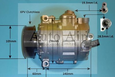 Compressor, air conditioning Auto Air Gloucester 14-0238P