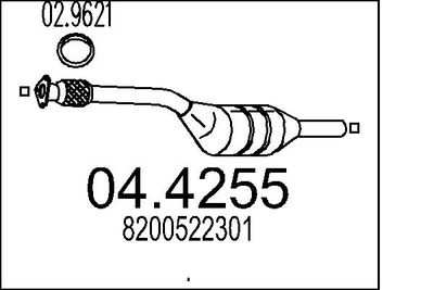 Катализатор MTS 04.4255 для RENAULT MODUS