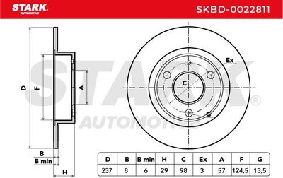 спирачен диск STARK SKBD-0022811