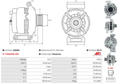 GENERATOR / ALTERNATOR AS-PL A5608S 4
