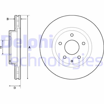 Тормозной диск DELPHI BG4713C для MAZDA CX-3