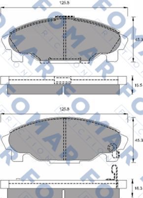 Комплект тормозных колодок, дисковый тормоз FOMAR Friction FO 691481 для DAIHATSU GRAN