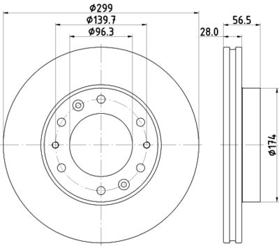 Тормозной диск HELLA 8DD 355 134-821 для HYUNDAI H350