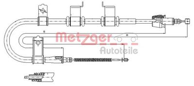 Тросик, cтояночный тормоз METZGER 17.2542 для HYUNDAI GETZ